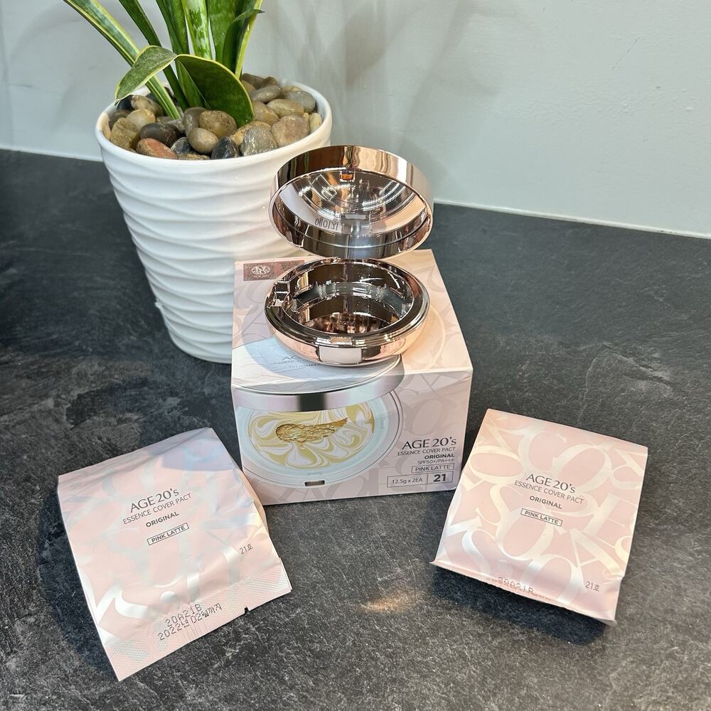 AGE20'S The Original Essence Cover Pact‎ 2 Refills SET #21 PINK LATTE EXP